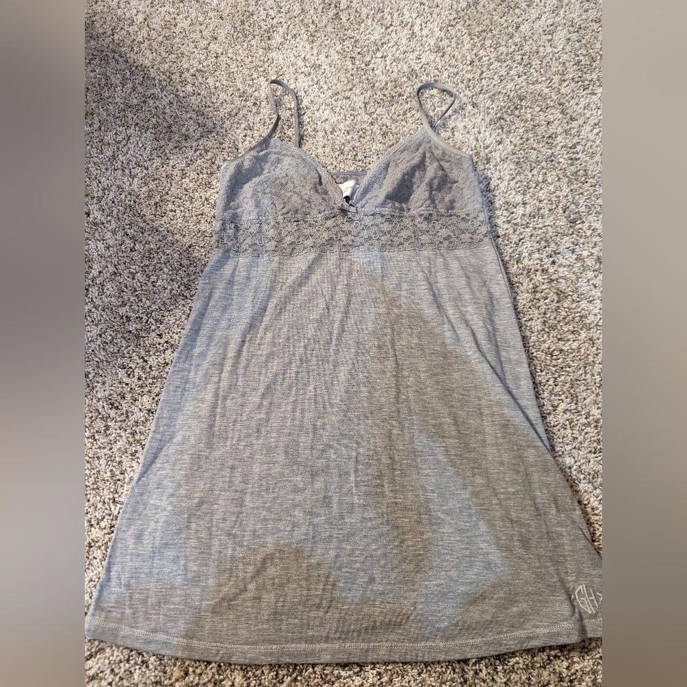Gilly Hicks Gray Lace Trim Chemise